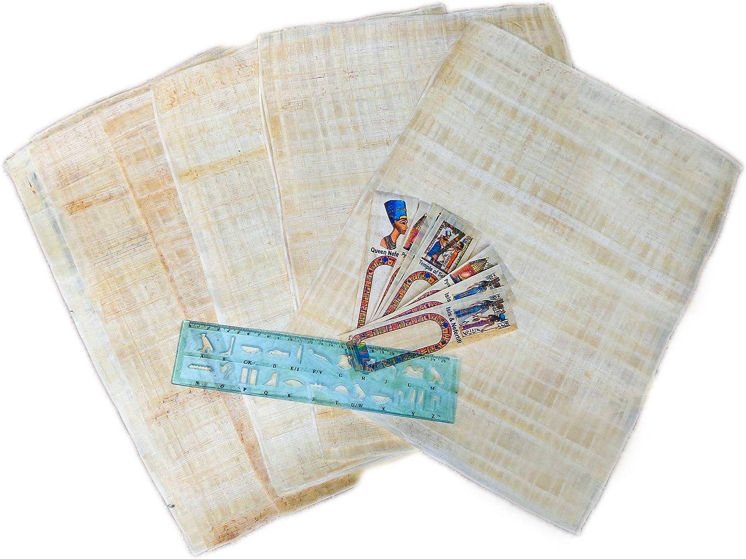 10 Egyptian Papyrus blank paper Handmade Sheets for Art Project