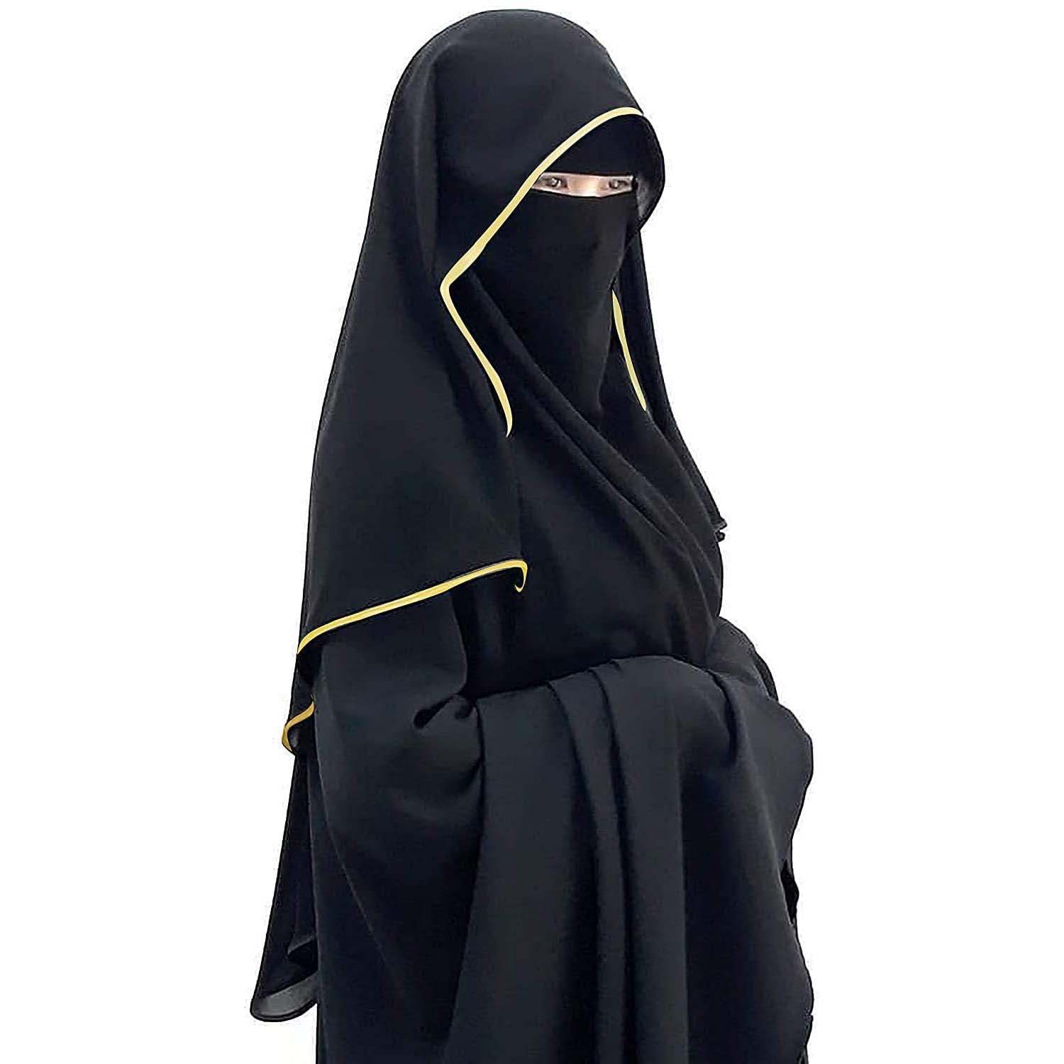 Saudi Chiffon First Class Quality Long Saudi Niqab Burqa Hijab Face Cover Veil Islam Islamic