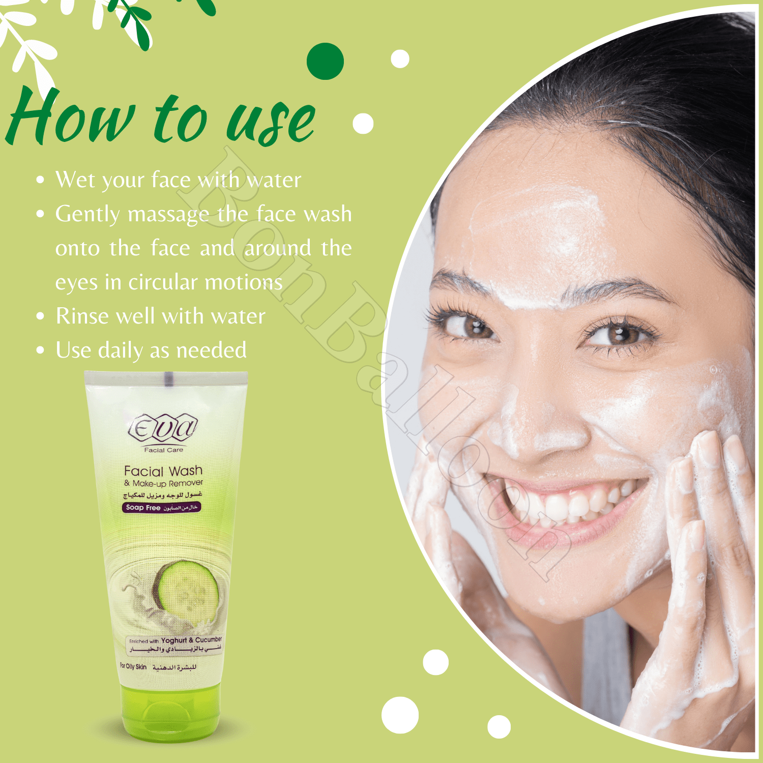 Eva Facial Wash And Make Up Remover Enriched With Yoghurt And Cucumber