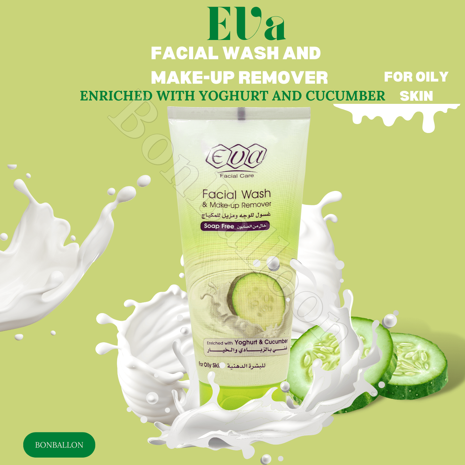 Eva Facial Wash And Make Up Remover Enriched With Yoghurt And Cucumber