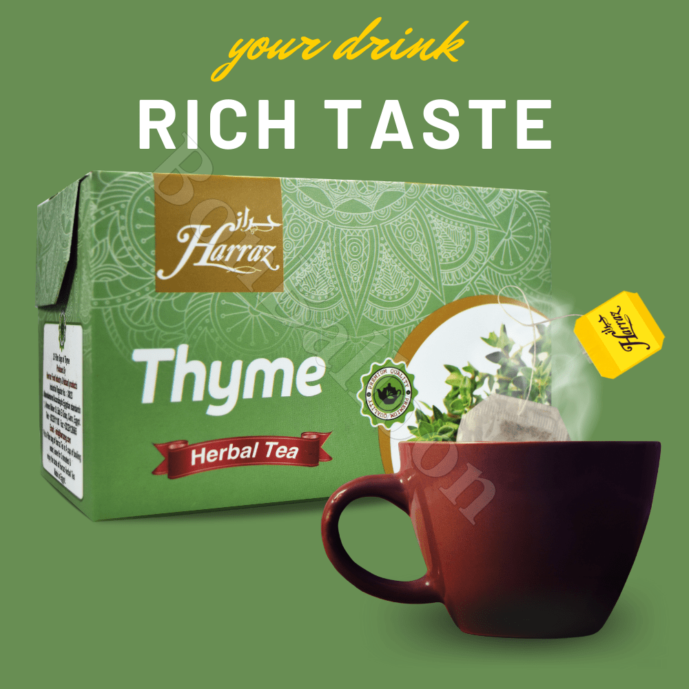 Dried Premium Harraz Thyme Tea Bags 25 Envelopes Thymus Zaatar Zatar