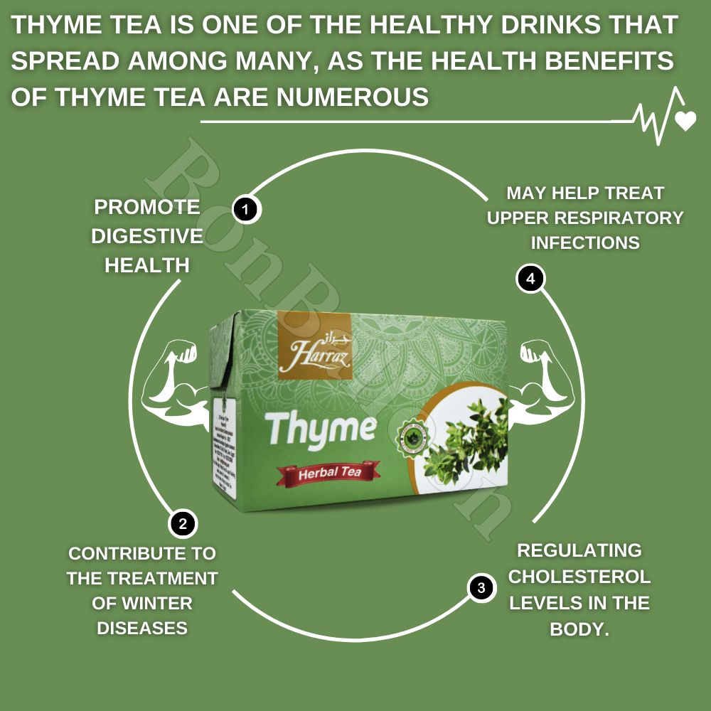Dried Premium Harraz Thyme Tea Bags 25 Envelopes Thymus Zaatar Zatar